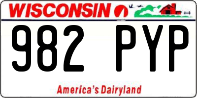 WI license plate 982PYP