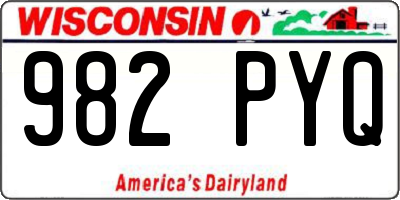 WI license plate 982PYQ