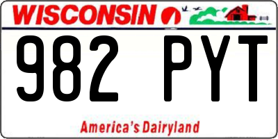 WI license plate 982PYT