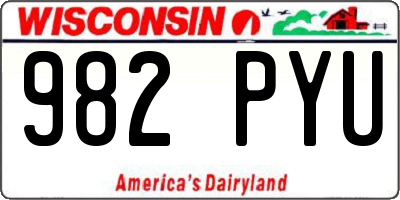 WI license plate 982PYU