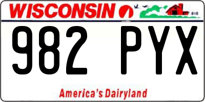 WI license plate 982PYX