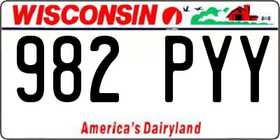 WI license plate 982PYY