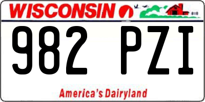 WI license plate 982PZI