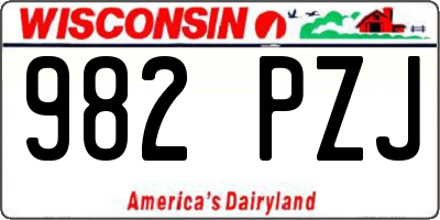 WI license plate 982PZJ