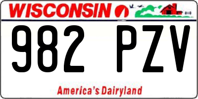 WI license plate 982PZV
