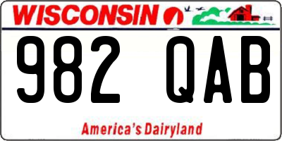 WI license plate 982QAB