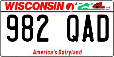 WI license plate 982QAD