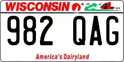 WI license plate 982QAG