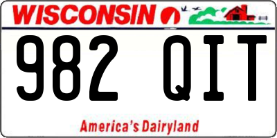 WI license plate 982QIT