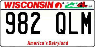 WI license plate 982QLM