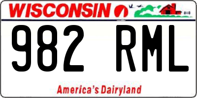 WI license plate 982RML