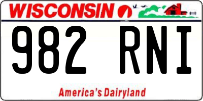 WI license plate 982RNI