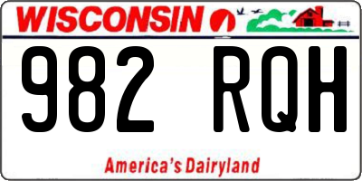 WI license plate 982RQH
