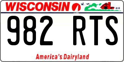 WI license plate 982RTS