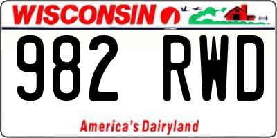 WI license plate 982RWD