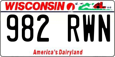 WI license plate 982RWN