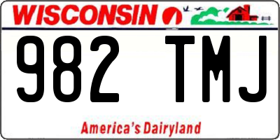 WI license plate 982TMJ
