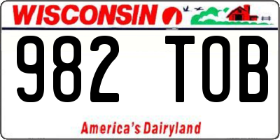 WI license plate 982TOB