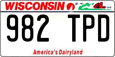 WI license plate 982TPD