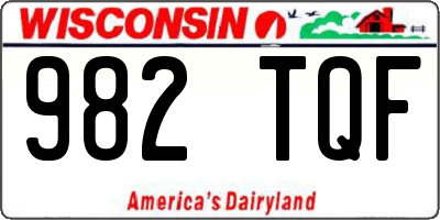 WI license plate 982TQF