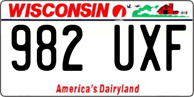 WI license plate 982UXF