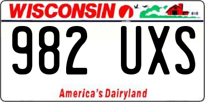 WI license plate 982UXS