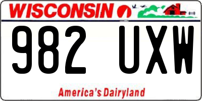 WI license plate 982UXW