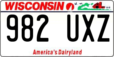 WI license plate 982UXZ