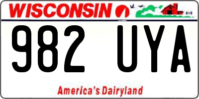 WI license plate 982UYA
