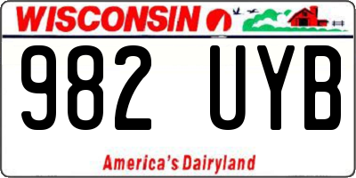 WI license plate 982UYB