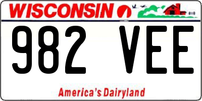 WI license plate 982VEE