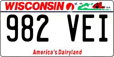 WI license plate 982VEI