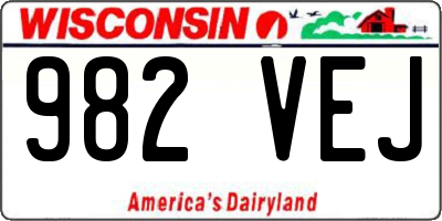 WI license plate 982VEJ