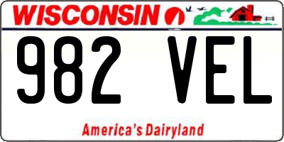 WI license plate 982VEL