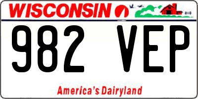 WI license plate 982VEP