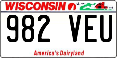 WI license plate 982VEU