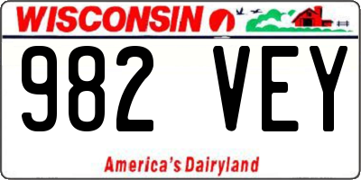 WI license plate 982VEY