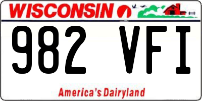 WI license plate 982VFI