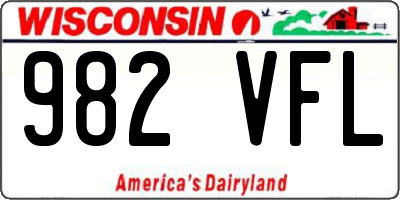 WI license plate 982VFL