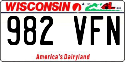 WI license plate 982VFN
