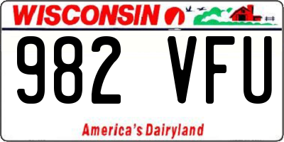 WI license plate 982VFU
