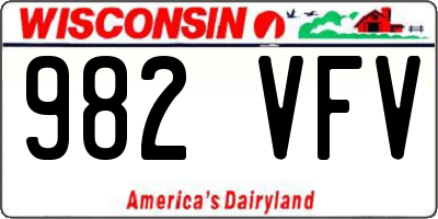 WI license plate 982VFV