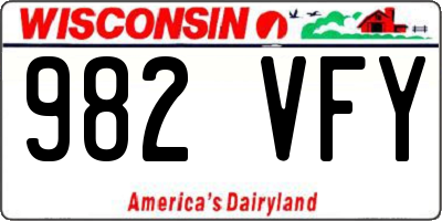 WI license plate 982VFY