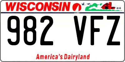 WI license plate 982VFZ