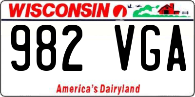 WI license plate 982VGA