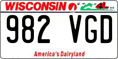 WI license plate 982VGD