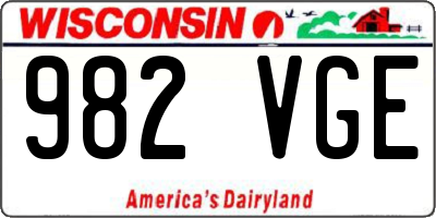 WI license plate 982VGE