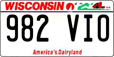 WI license plate 982VIO