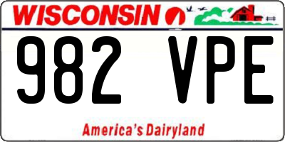 WI license plate 982VPE