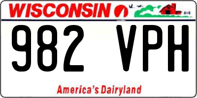 WI license plate 982VPH